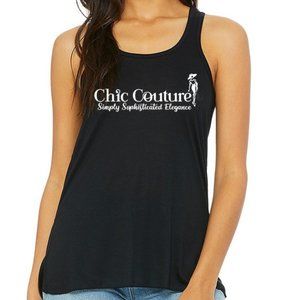 XL Black"Chic Couture” Logo Tank